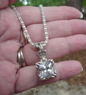 Silpada Sterling Silver Necklace N2079 with Uptown Pendant CZ Fleur de Lis S0979